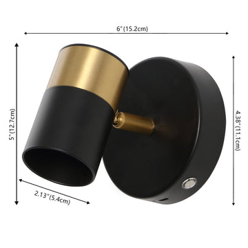 Paola 6" 1-Light Modern Adjustable Head Integrated Dimmable LED Rechargeable Wall Spotlight with Touch Sensor - JONATHAN Y